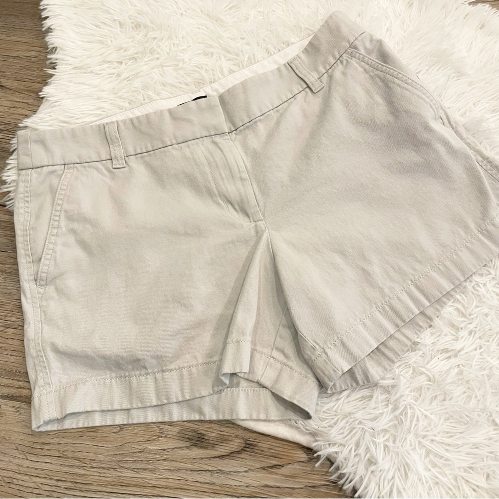 J Crew Shorts Flat Front Chino Khaki Cotton 10